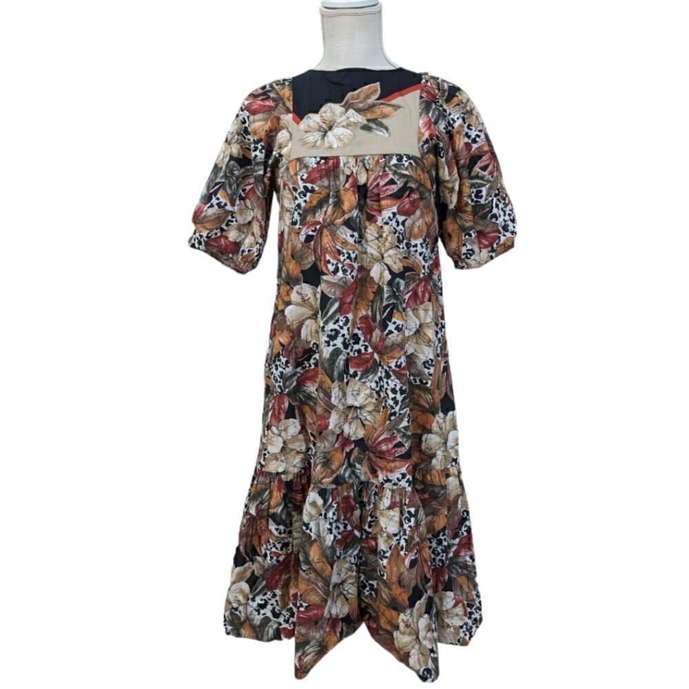 Vtg 60's-70's Liberty House Floral Print HawaiiโTropical Dress Short Sleeve Szโ6